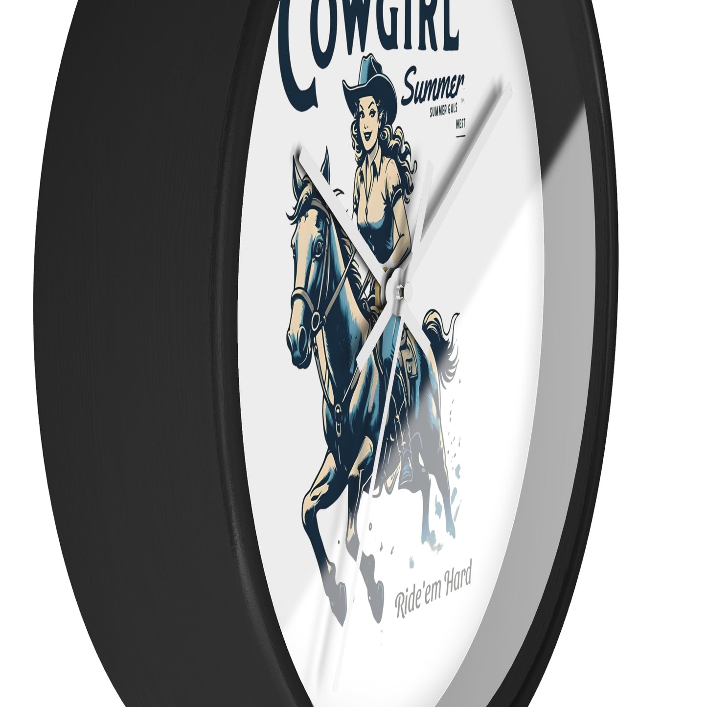 Cowgirl Summer Wall Clock Western Decor, Rustic Home, Rodeo Theme