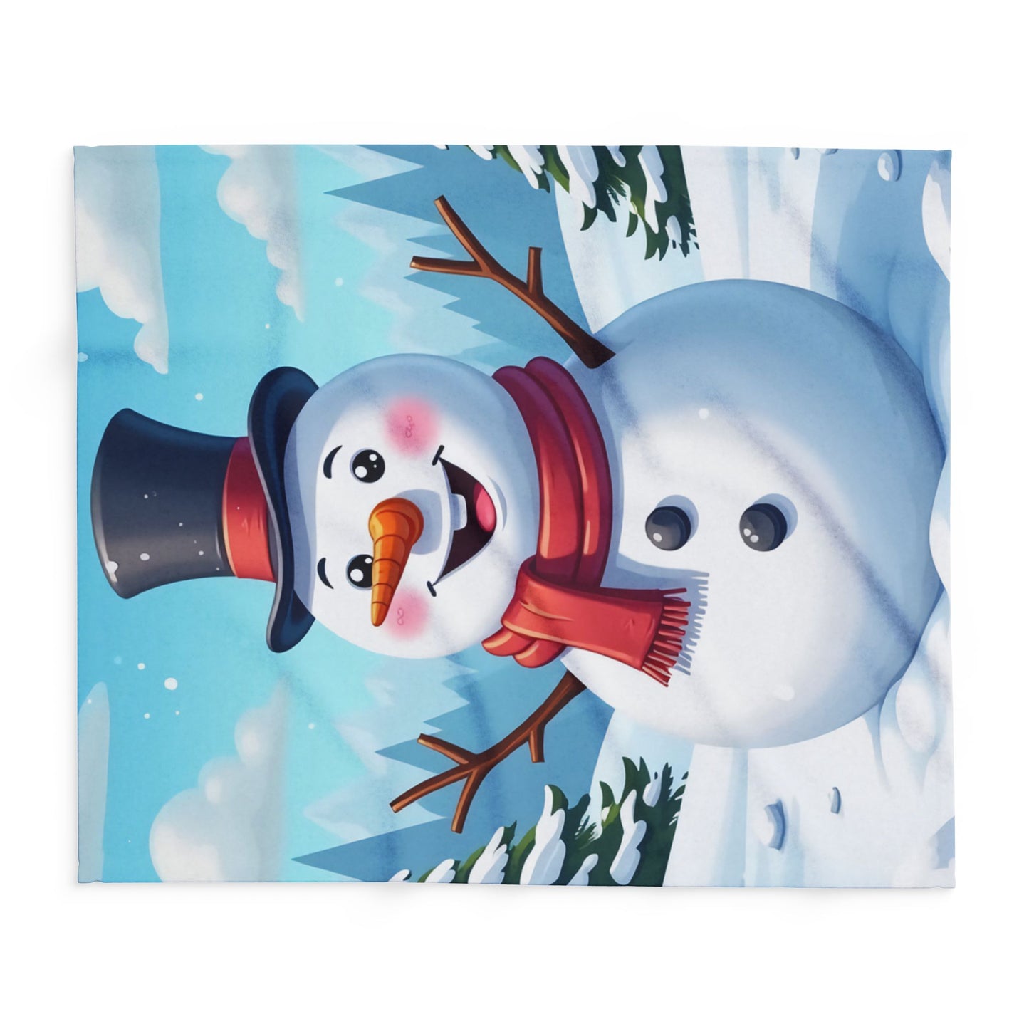 Arctic Fleece Blanket Snowman