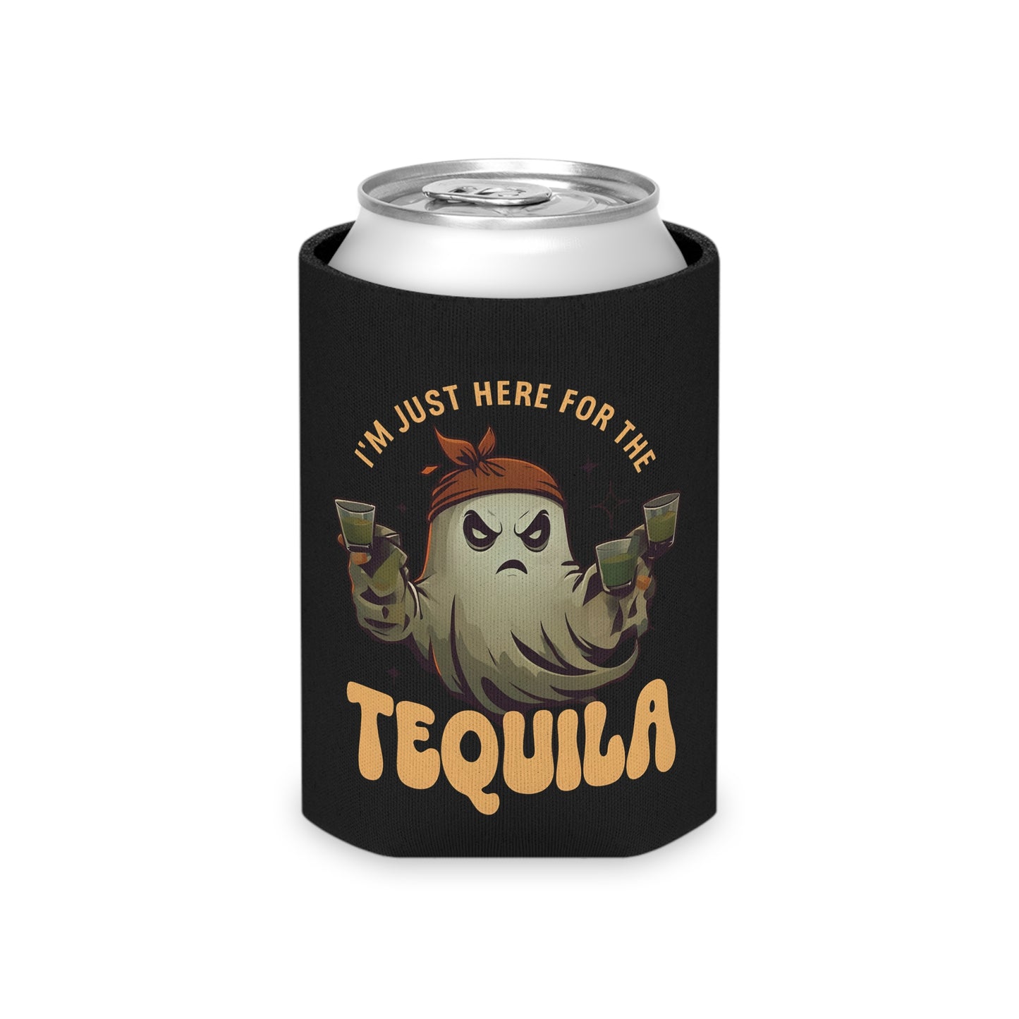 Ghostly Tequila Can Cooler, Funny Drink Holder, Party Favor, Summer BBQ, Gift for Tequila Lovers, Halloween Decor