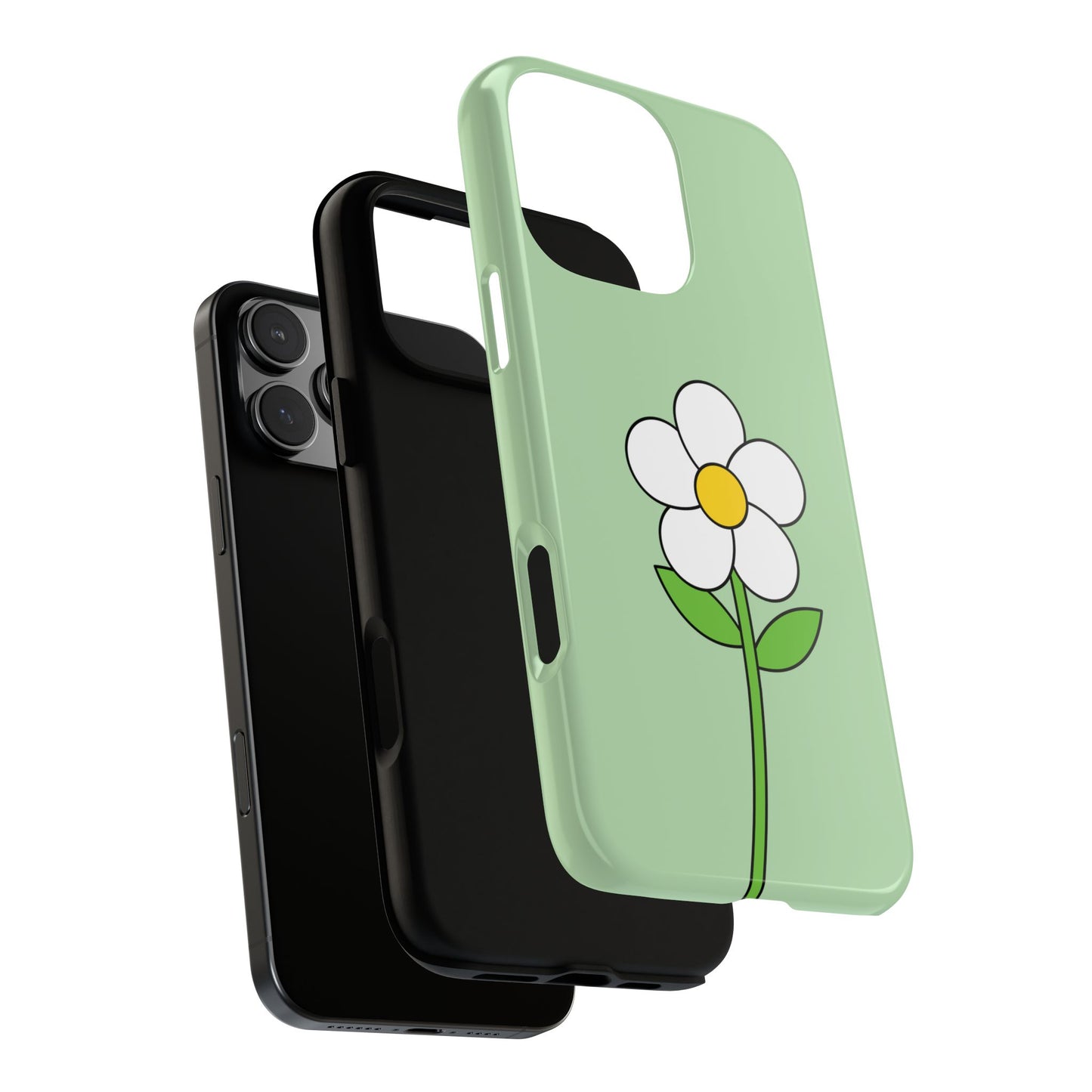 Floral Phone Case - Tough Cases for Nature Lovers, Cute Green Flower Design, iPhone Cover, Gift for Her, Spring Accessories