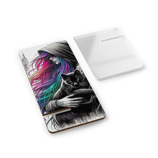 Artistic Smartphone Stand with Cat Design, Colorful Phone Holder, Desk Organizer, Gift for Cat Lovers, Home Decor