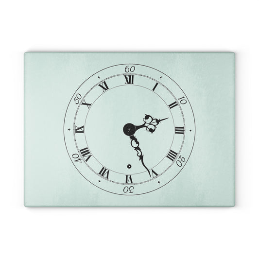 Elegant Clock Design Glass Cutting Board Unique Kitchen Decor