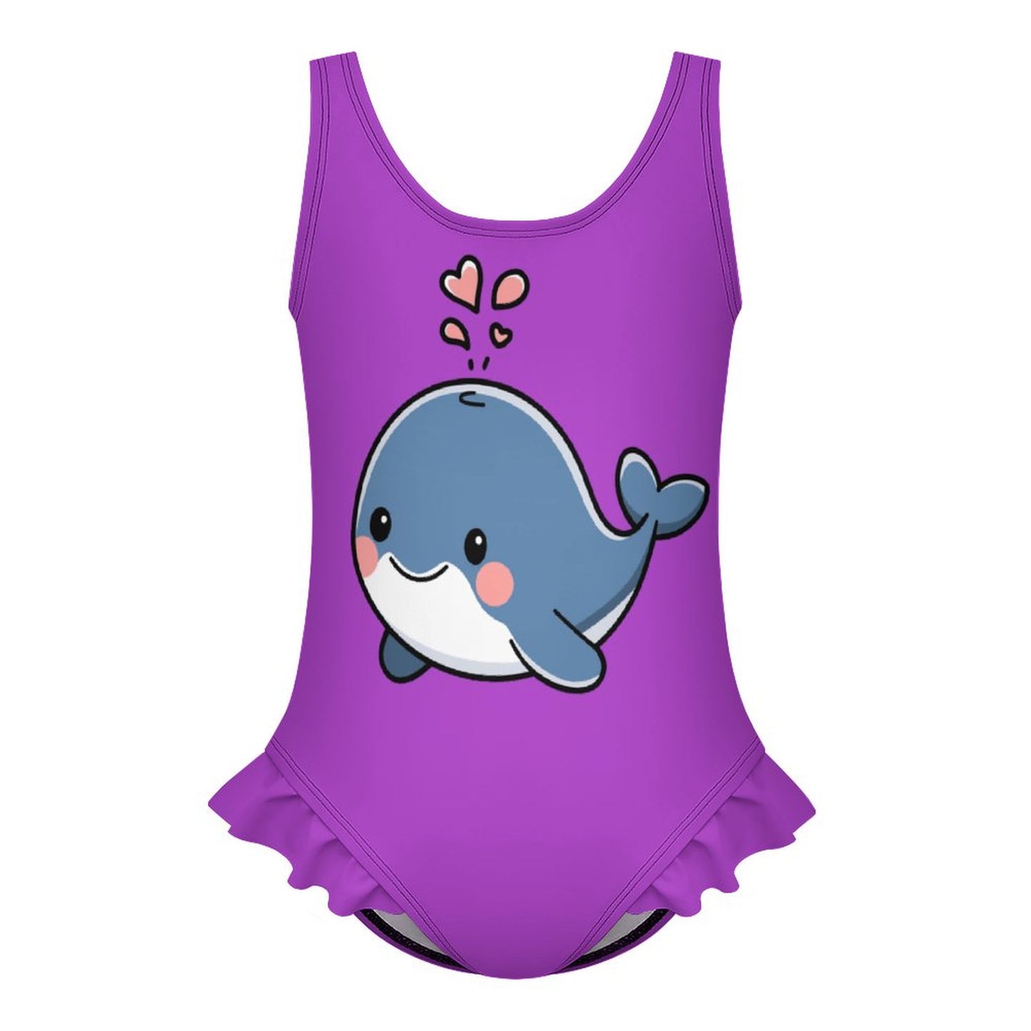 Girls Ruffle Trim One Piece Swimwear