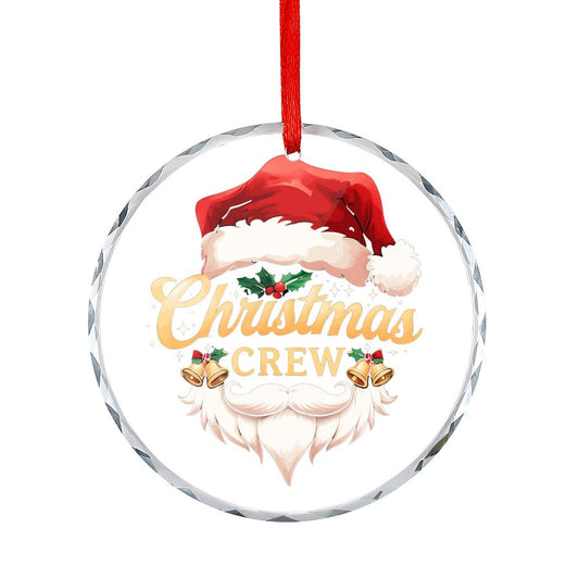 Glass Circular Ornament Pendant Christmas Crew