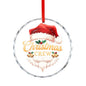 Glass Circular Ornament Pendant Christmas Crew
