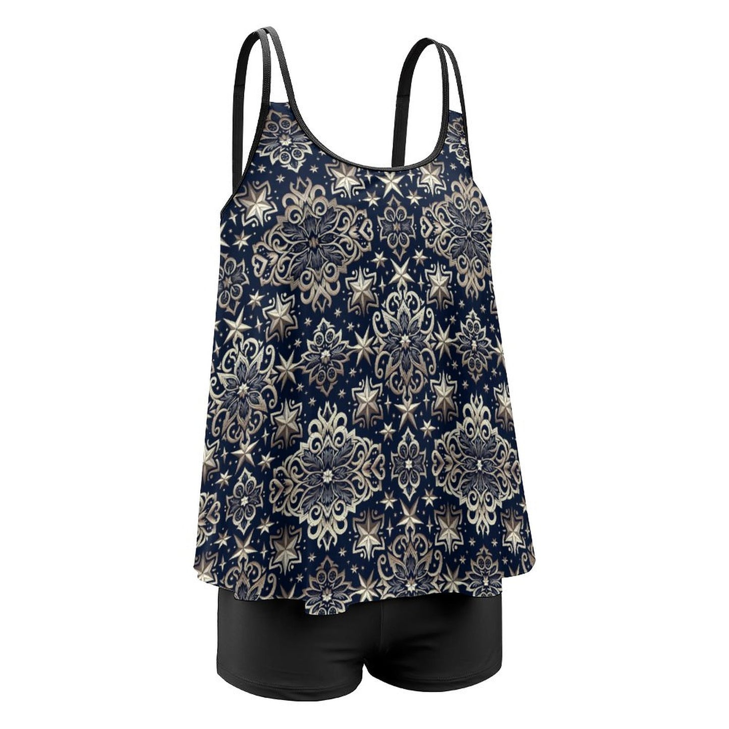 Plus Size Women Tankini 2-Piece Swimsuit