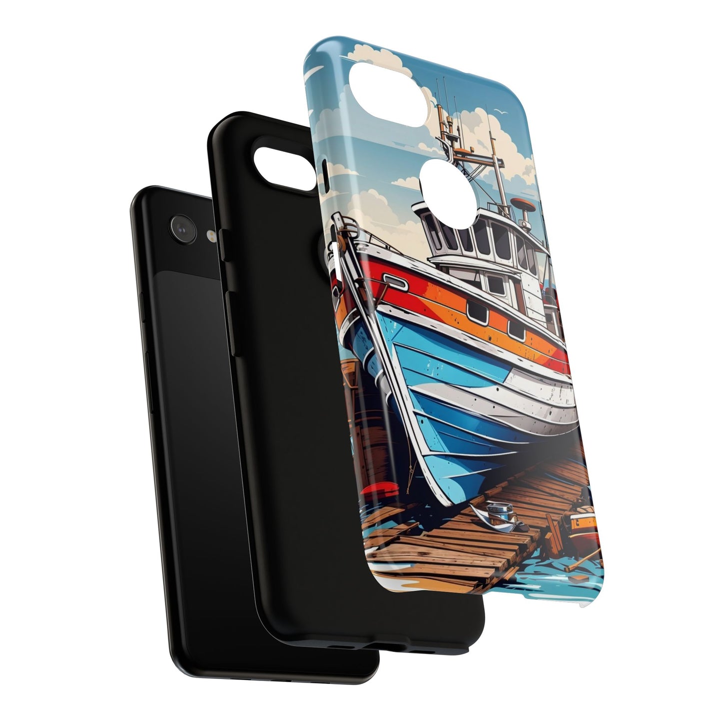 Colorful Fishing Boat Phone Case | Nautical Gift, Marine Design, Coastal Aesthetic, Summer Vibes, Sea Lover's Accessory