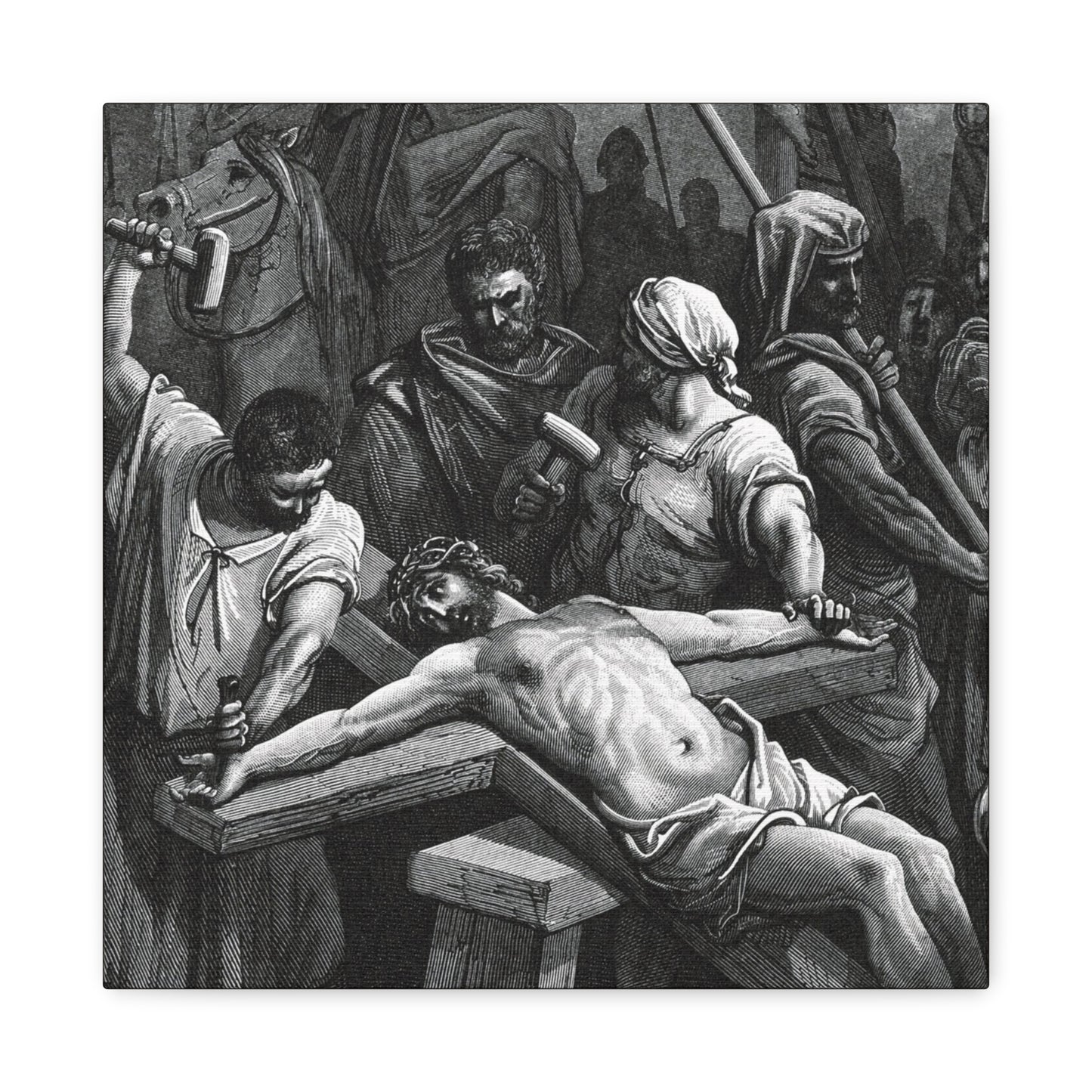 Crucifixion Art Matte Canvas Print – Stretched Religious Wall Decor