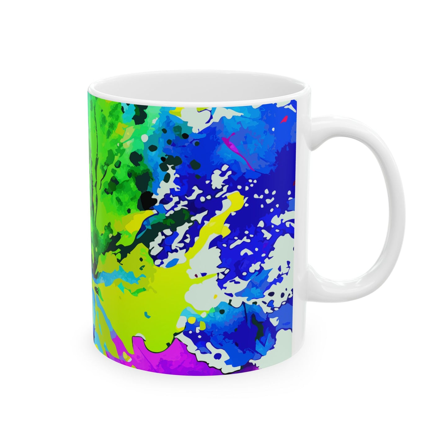 Vibrant Abstract Ceramic Mug, Coffee or Tea Mug, Kitchen Decor, Unique Artwork