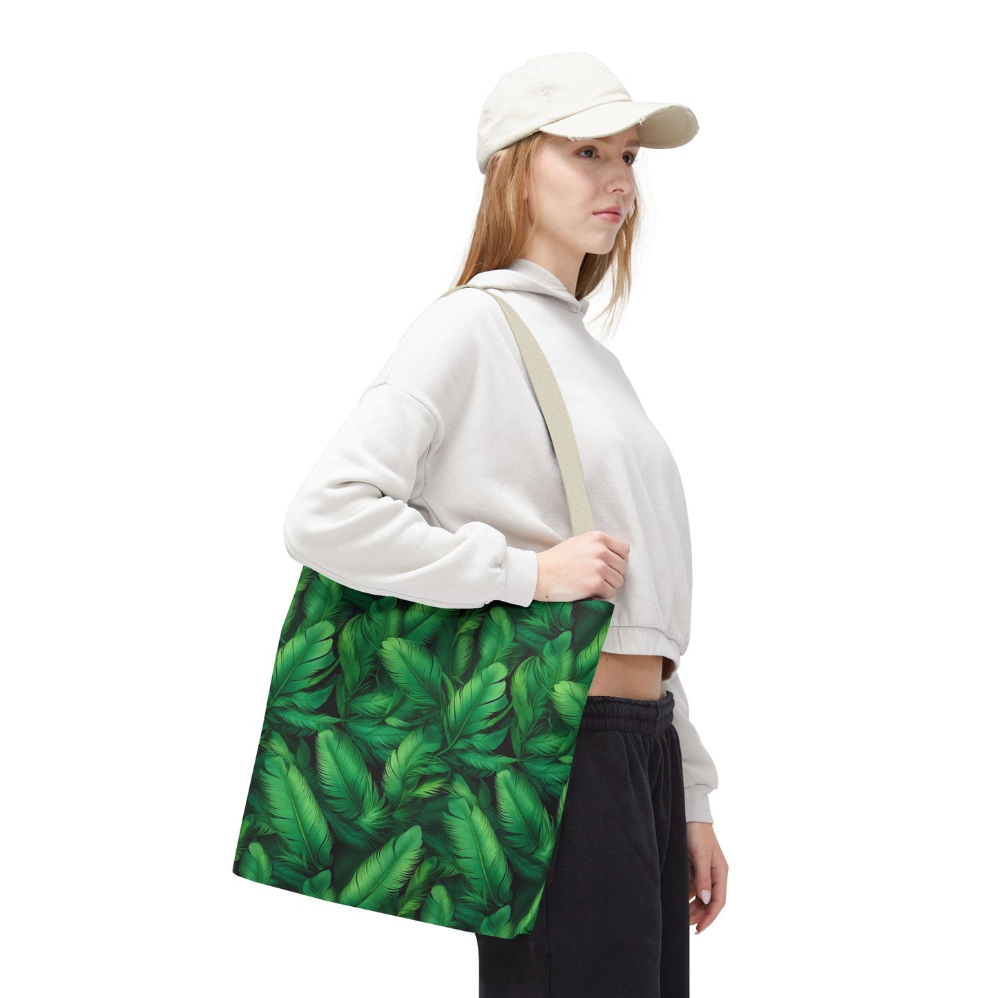 Tropical Leaf Tote Bag, Eco-Friendly Shopping Bag, Beach Day Essential, Vacation Accessory, Summer Gift Idea