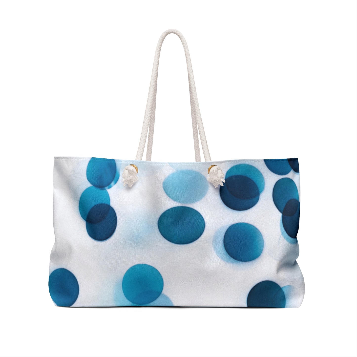 Chic Weekender Bag in Blue Polka Dots