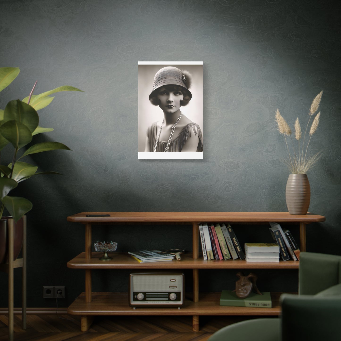 Vintage 1920s Flapper Portrait Canvas