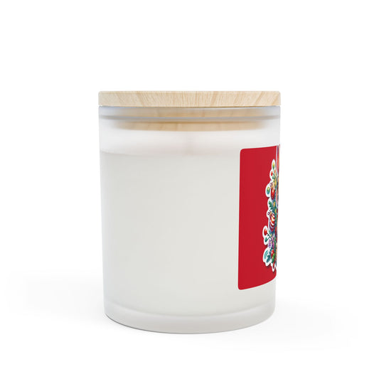 Festive Holiday Candle | 11oz Frosted Glass with Cheerful Design | Perfect for Christmas, Gift, Home Décor, Relaxation, Celebrations