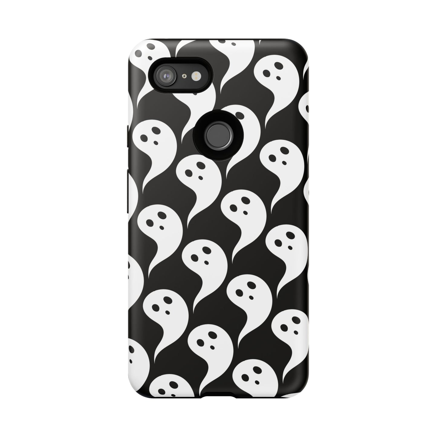 Ghost Pattern Phone Case, Cute Ghost Cell Phone Cover, Halloween Accessory, Spooky Gift, Black and White Phone Case