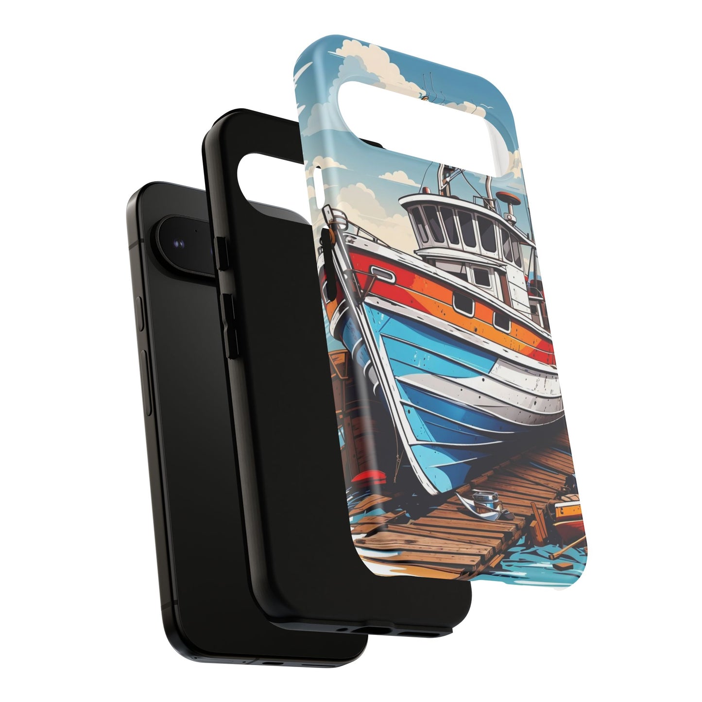 Colorful Fishing Boat Phone Case | Nautical Gift, Marine Design, Coastal Aesthetic, Summer Vibes, Sea Lover's Accessory