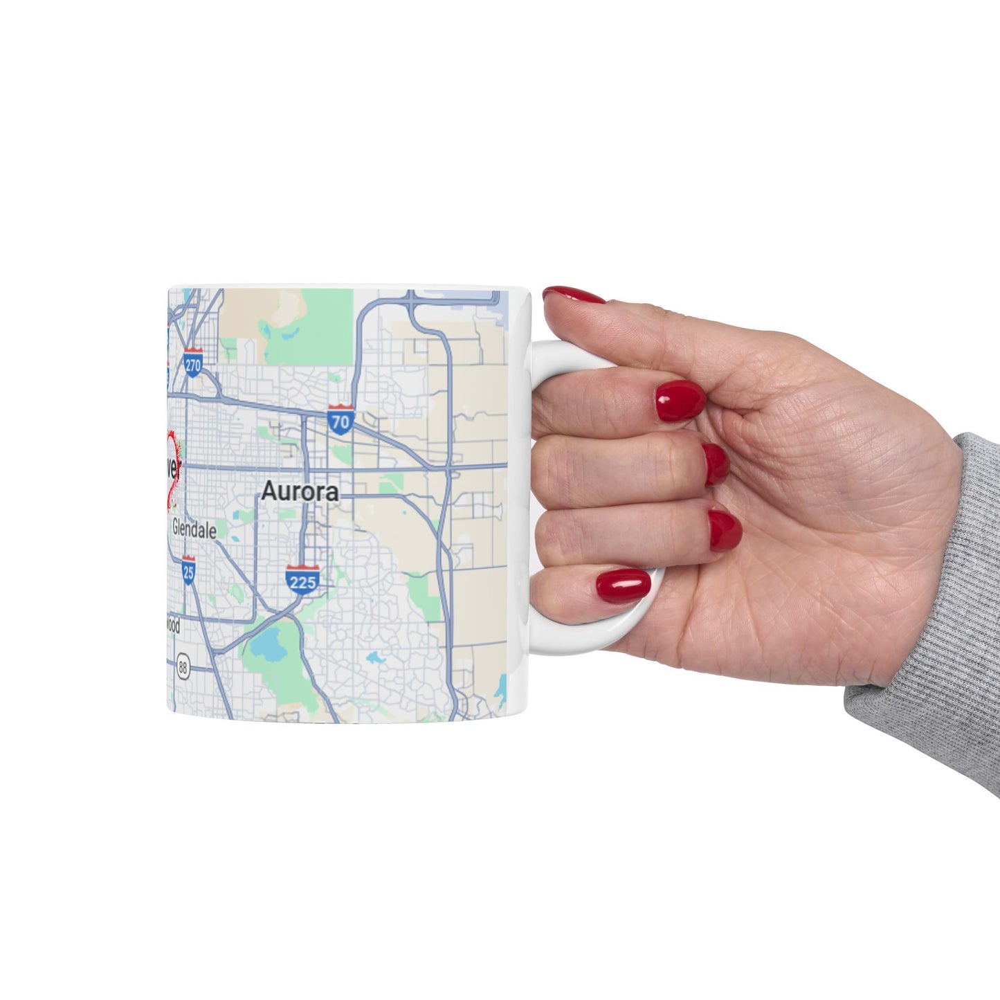 Personalized Denver Map Ceramic Mug - Custom Coffee Cup, Great Gift for Coffee Lovers, Home Decor, Moving Away, Housewarming, Road Trip