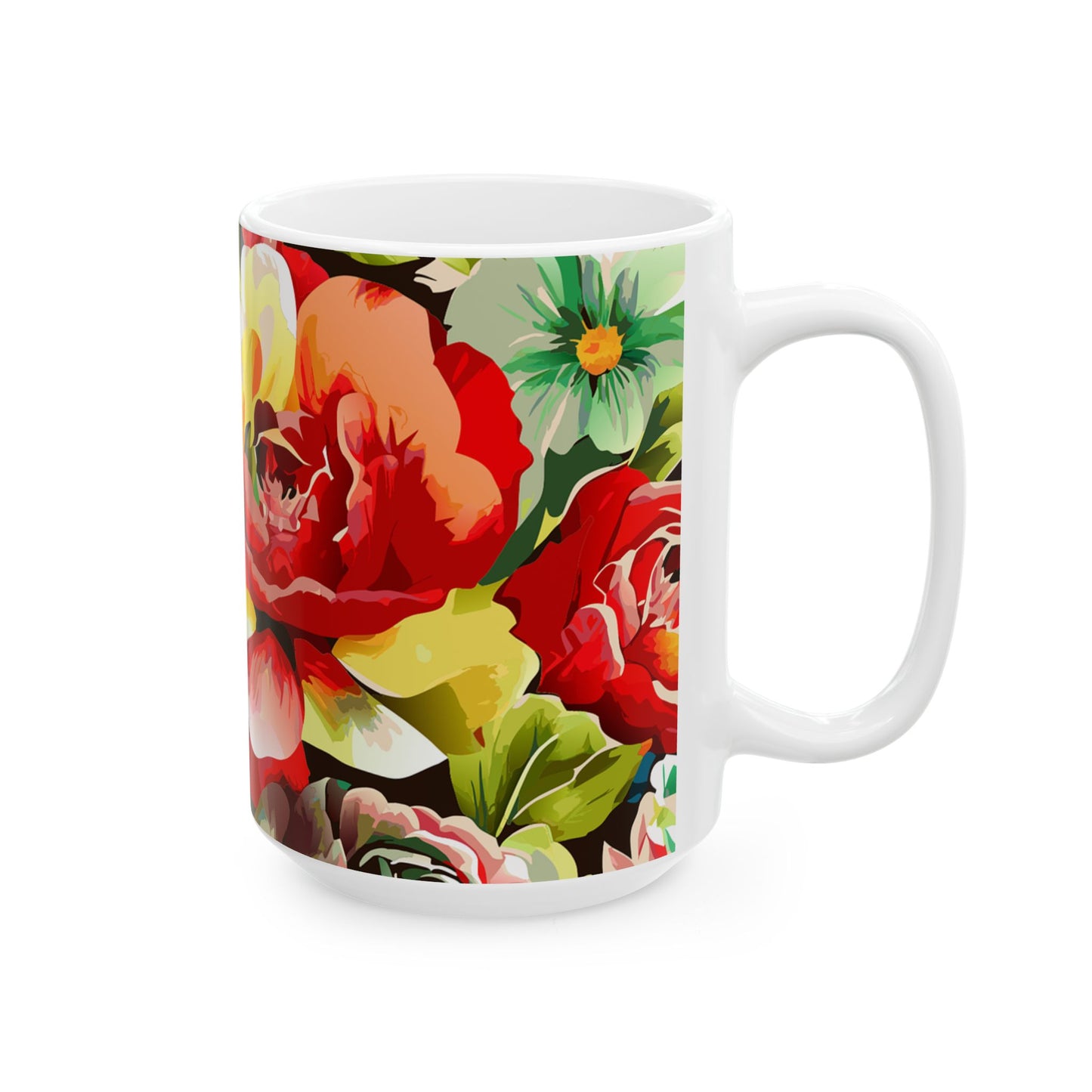 Floral Ceramic Mug, Coffee Cup, Tea Mug, Gift for Her, Kitchen Decor