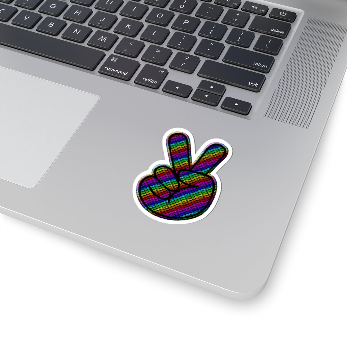 Colorful Peace Hand Kiss-Cut Stickers - Great for Laptops, Water Bottles, and More!