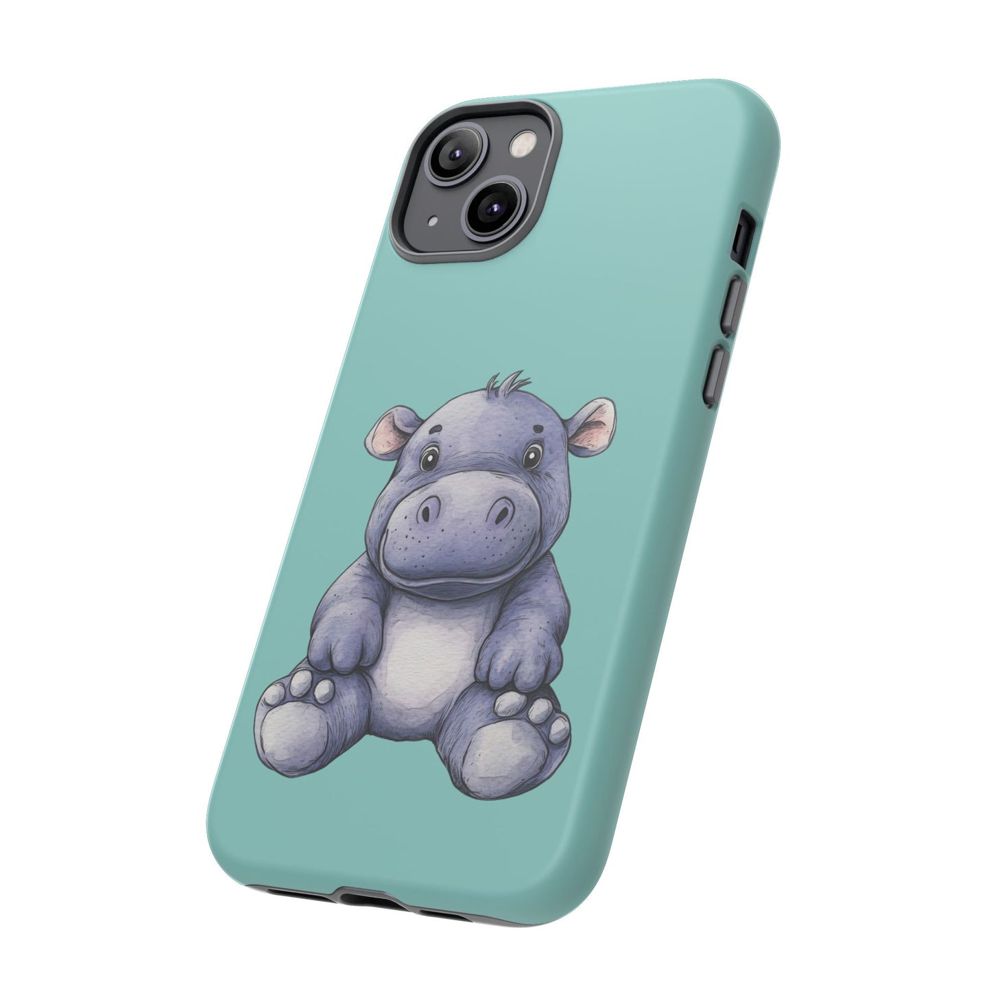Cute Hippo Phone Case, Tough Phone Cover, Fun Animal Case, Gift for Kids, Cute Decor, Birthday Present