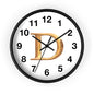 Elegant Initial D Wall Clock, Personalized Home Decor, Modern Timepiece, Gift for Her, Study Room Wall Art, Unique Design