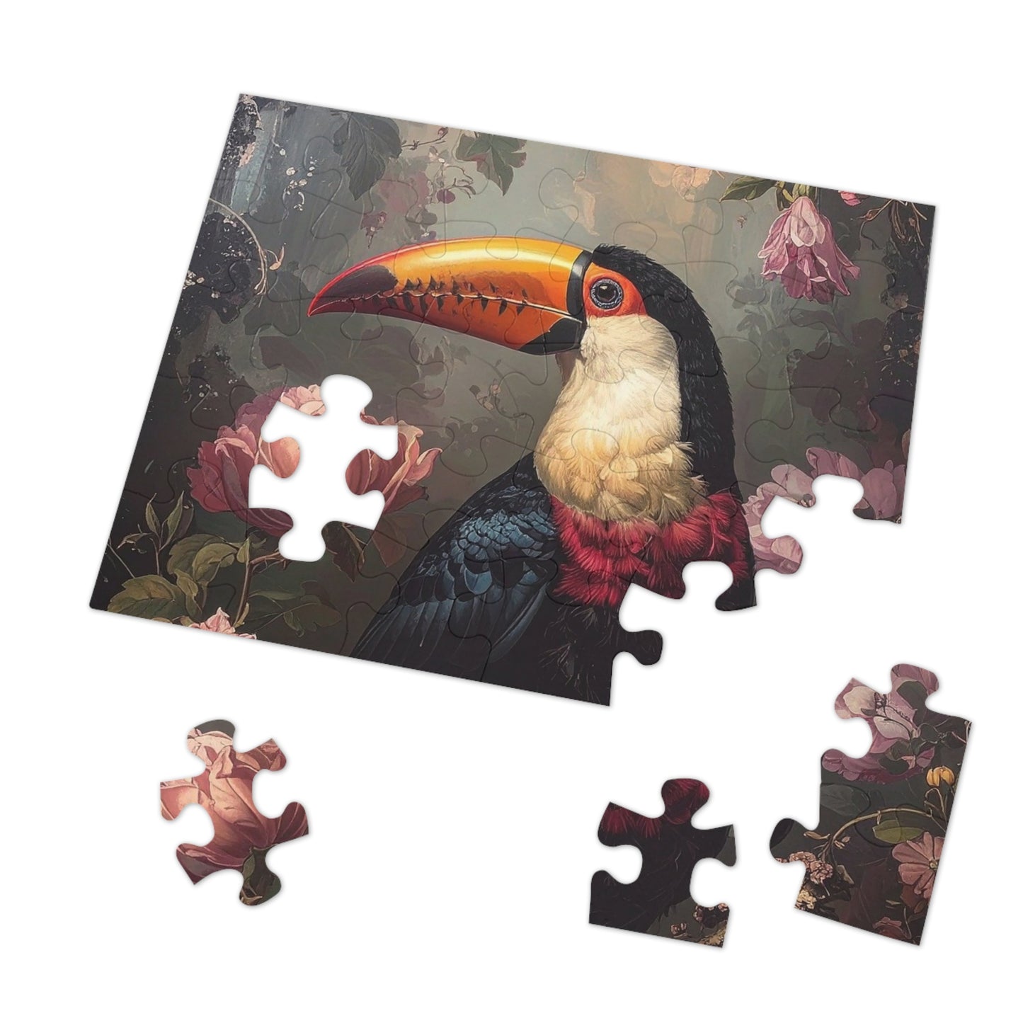 Vibrant Toucan Jigsaw Puzzle with Tin - Bird Lovers Gift, Home Decor, Family Activity, Tropical Art, Unique Presents