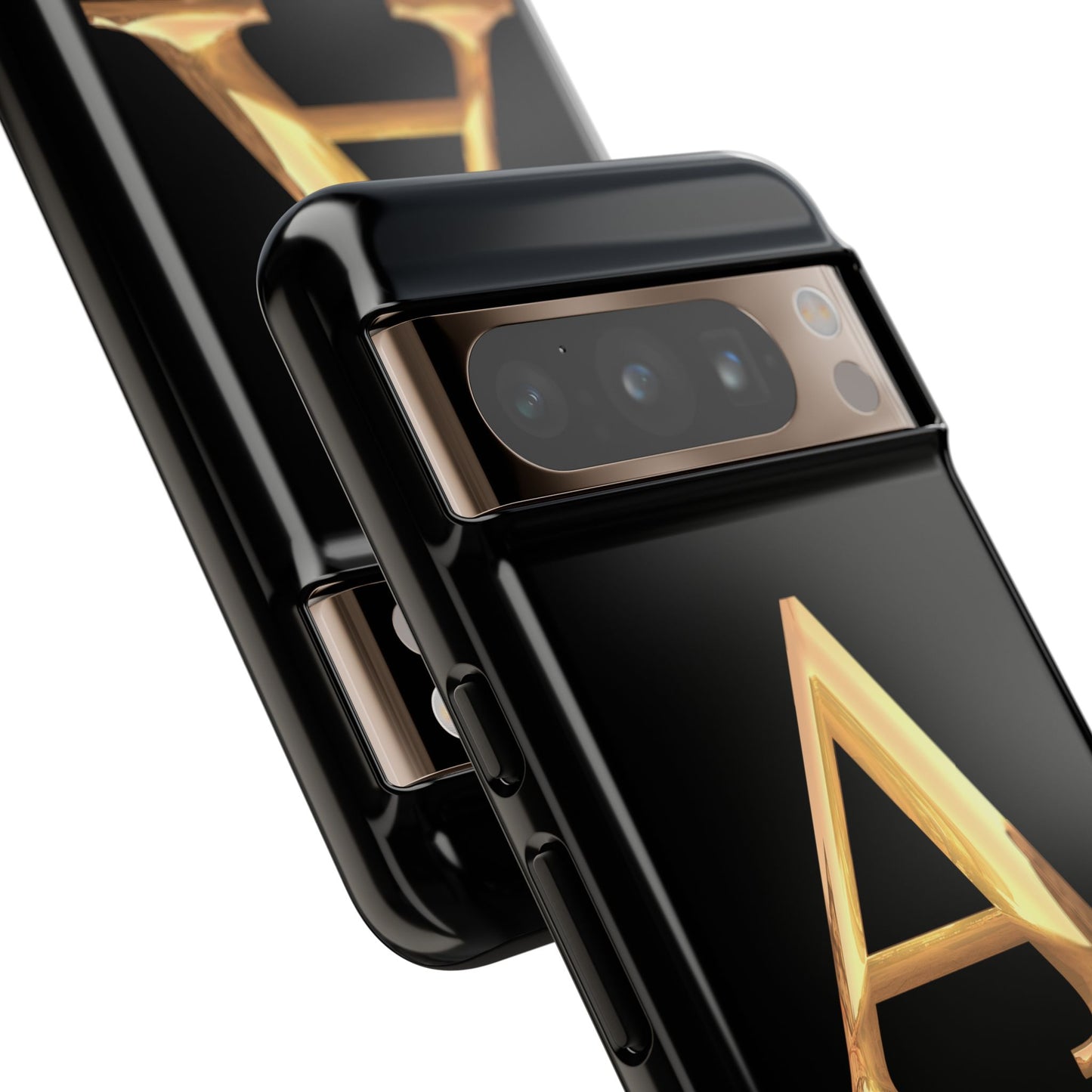 Custom Phone Case with Gold Letter A, Monogrammed Gift, Tough Protective Case, Personalized Phone Accessory, Unique Phone Cover