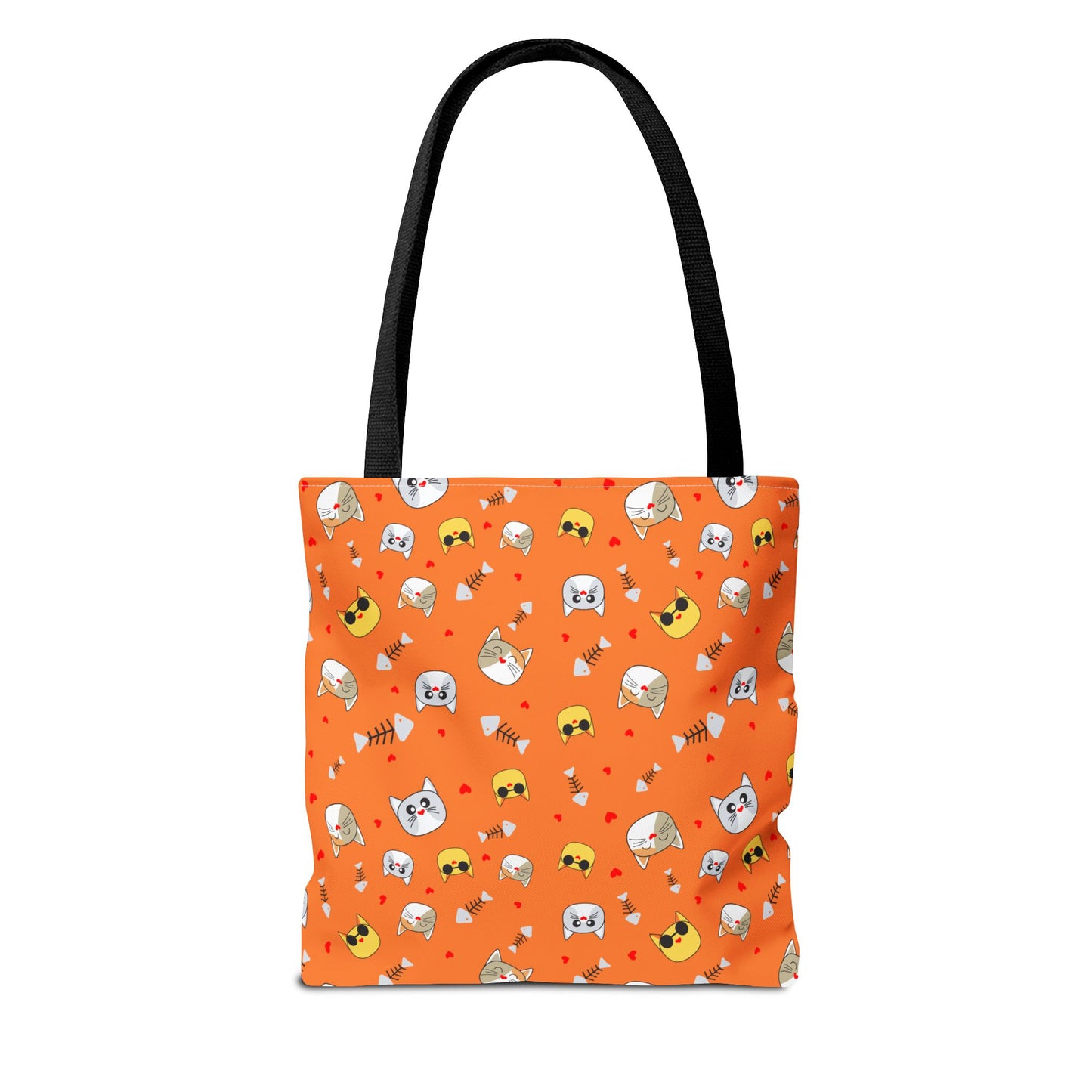 Cute Cat Pattern Tote Bag, Fun Shopping Bag, Gift for Cat Lovers, Halloween Decor, Reusable Everyday Tote