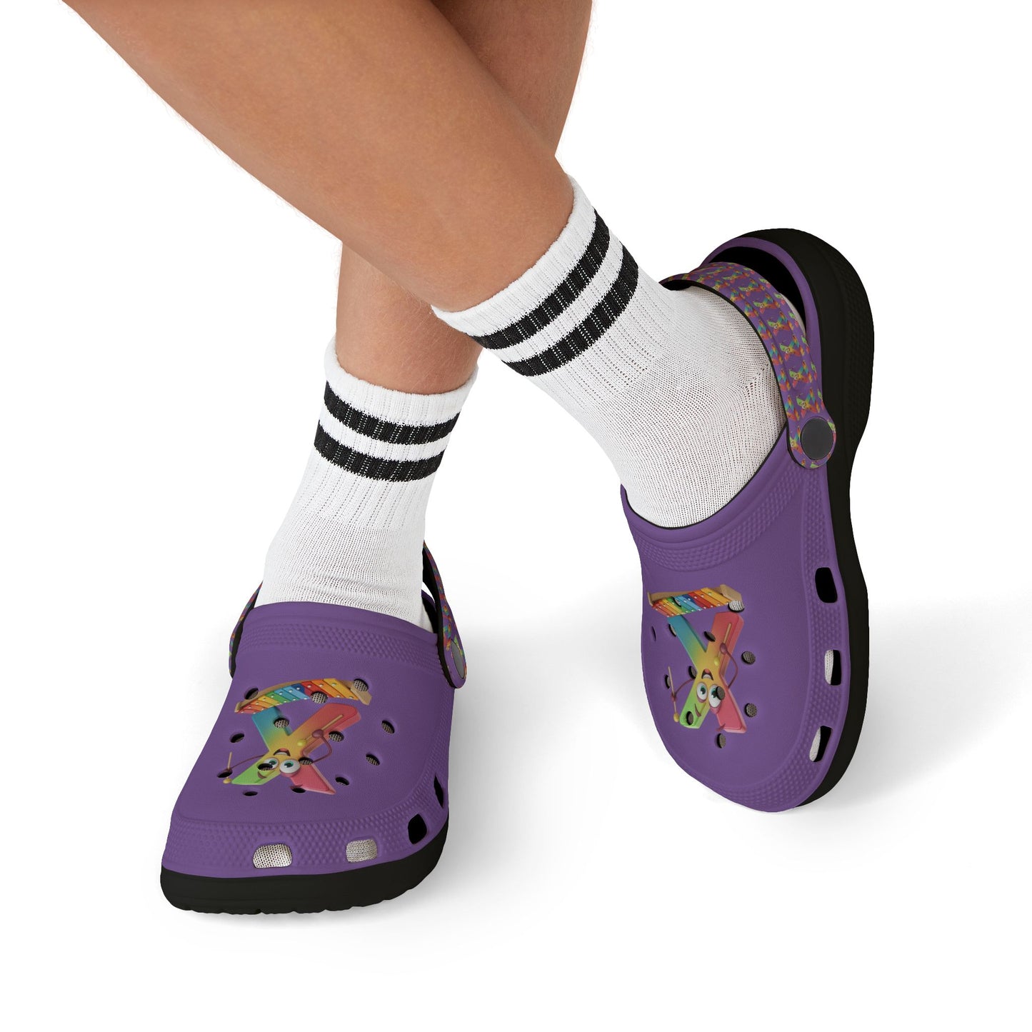 Colorful Kid's EVA Foam Clogs with Playful Design- Letter X