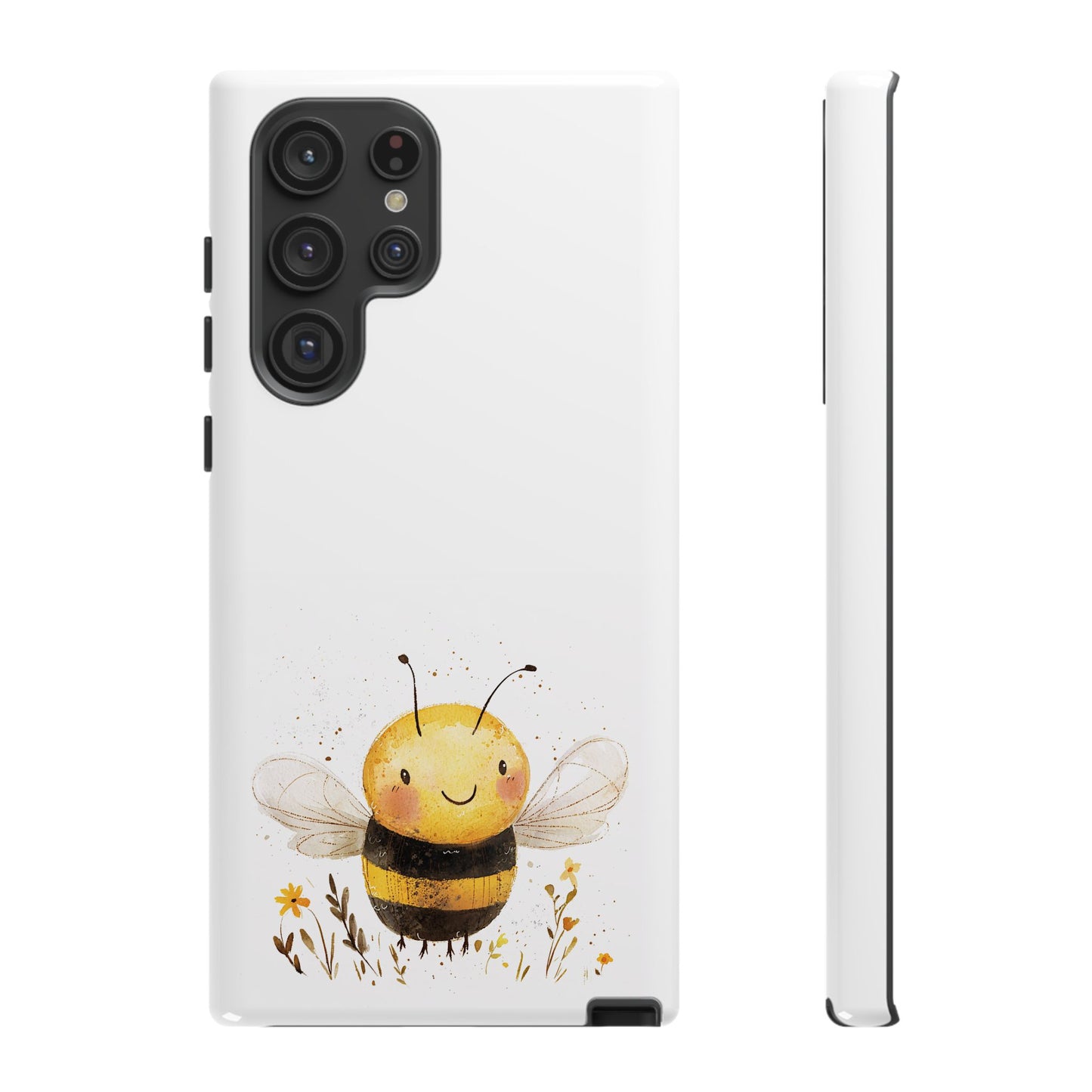 Bee Phone Case, Cute Bee Design, Tough Phone Cover, Gift for Nature Lovers, Floral Bee Mobile Case, Bee-themed Accessory
