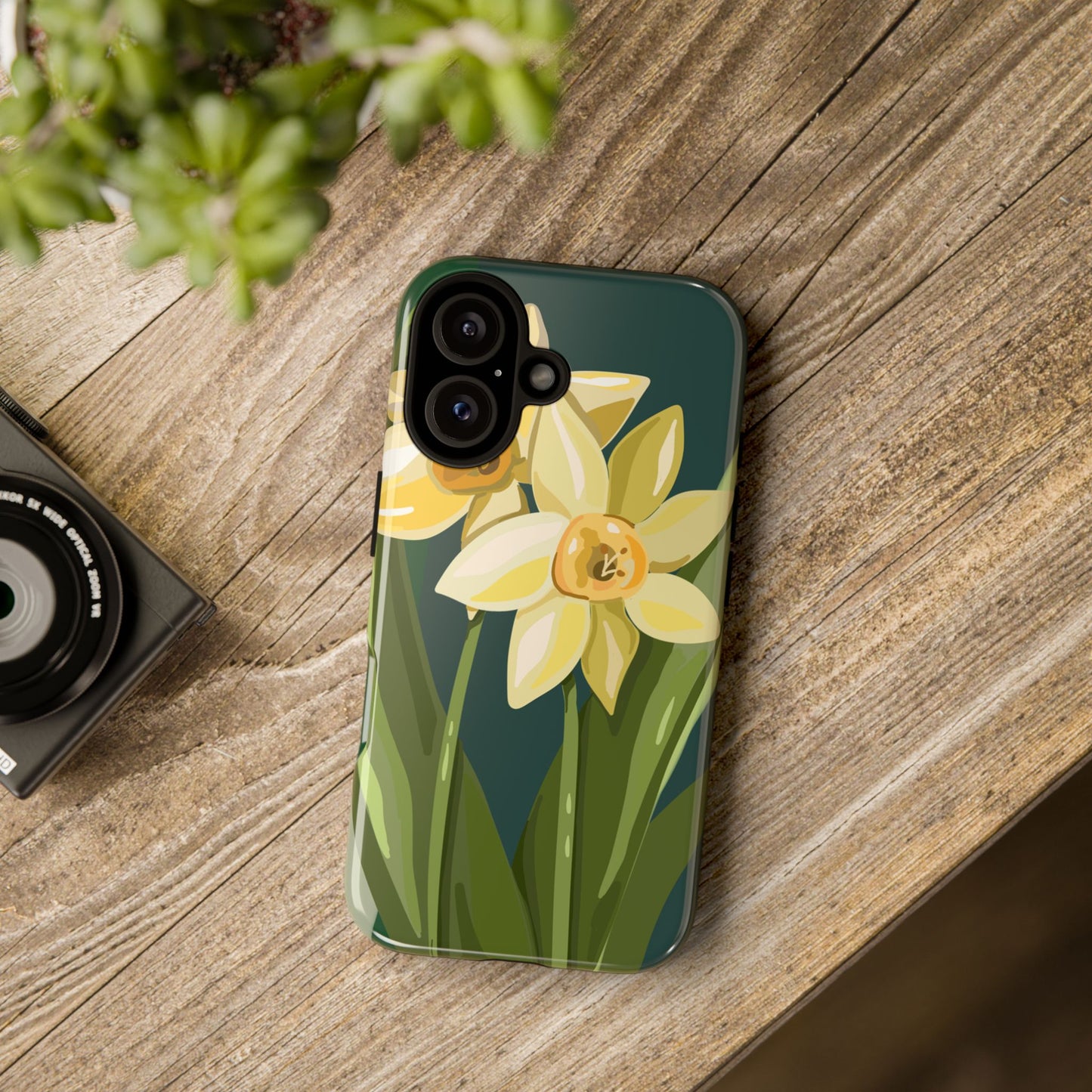 Floral Phone Case - Yellow Daffodil Design, Tough Phone Cover, Spring Decor, Floral Gift, Nature-Inspired Accessories