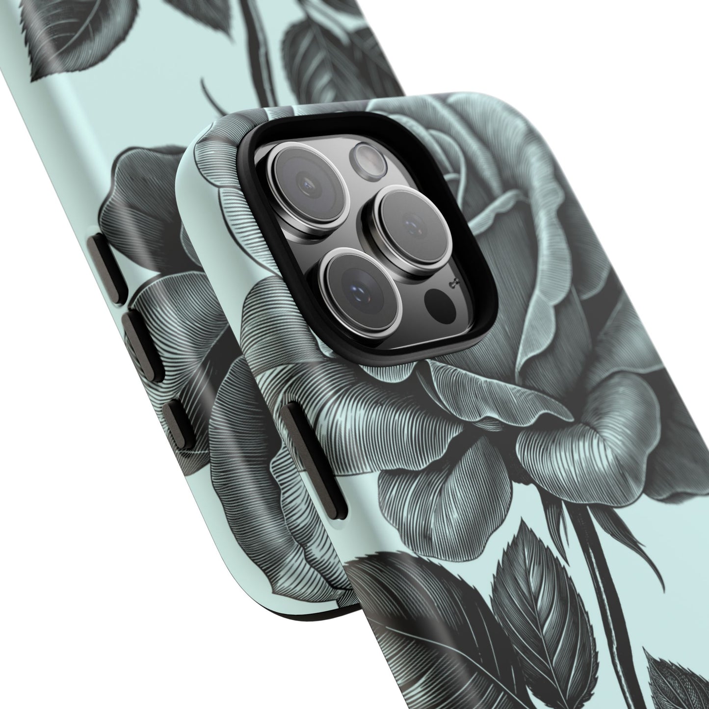 Elegant Floral Phone Case, Tough Cases for iPhones, Black Rose Design, Gift for Her, Stylish Phone Cover, Birthday Gifts