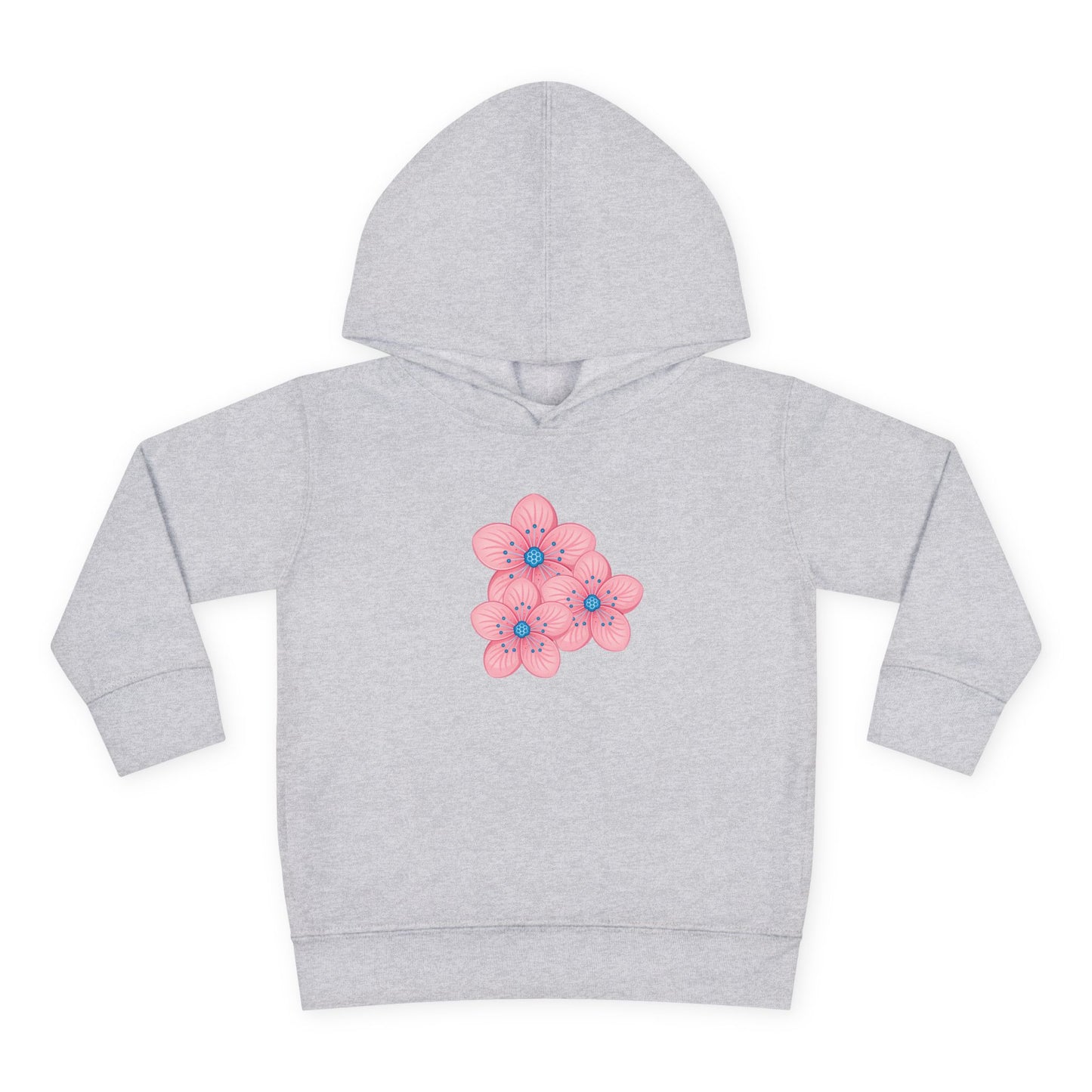 Adorable Toddler Pullover Fleece Hoodie with Pink Flower Design, Kids Sweatshirt, Toddler Clothing, Spring Outfit, Cute Gift for Kids