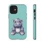 Cute Hippo Phone Case, Tough Phone Cover, Fun Animal Case, Gift for Kids, Cute Decor, Birthday Present