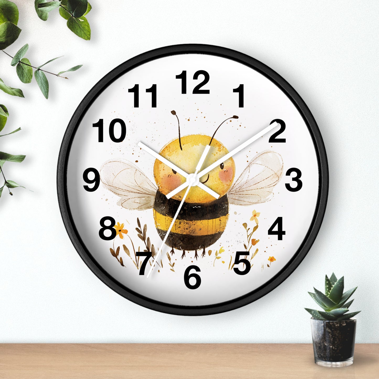 Bee-Themed Wall Clock, Cute Bee Decor for Home, Perfect Gift for Bee Lovers, Nature-Inspired Wall Art, Kids Room Decor