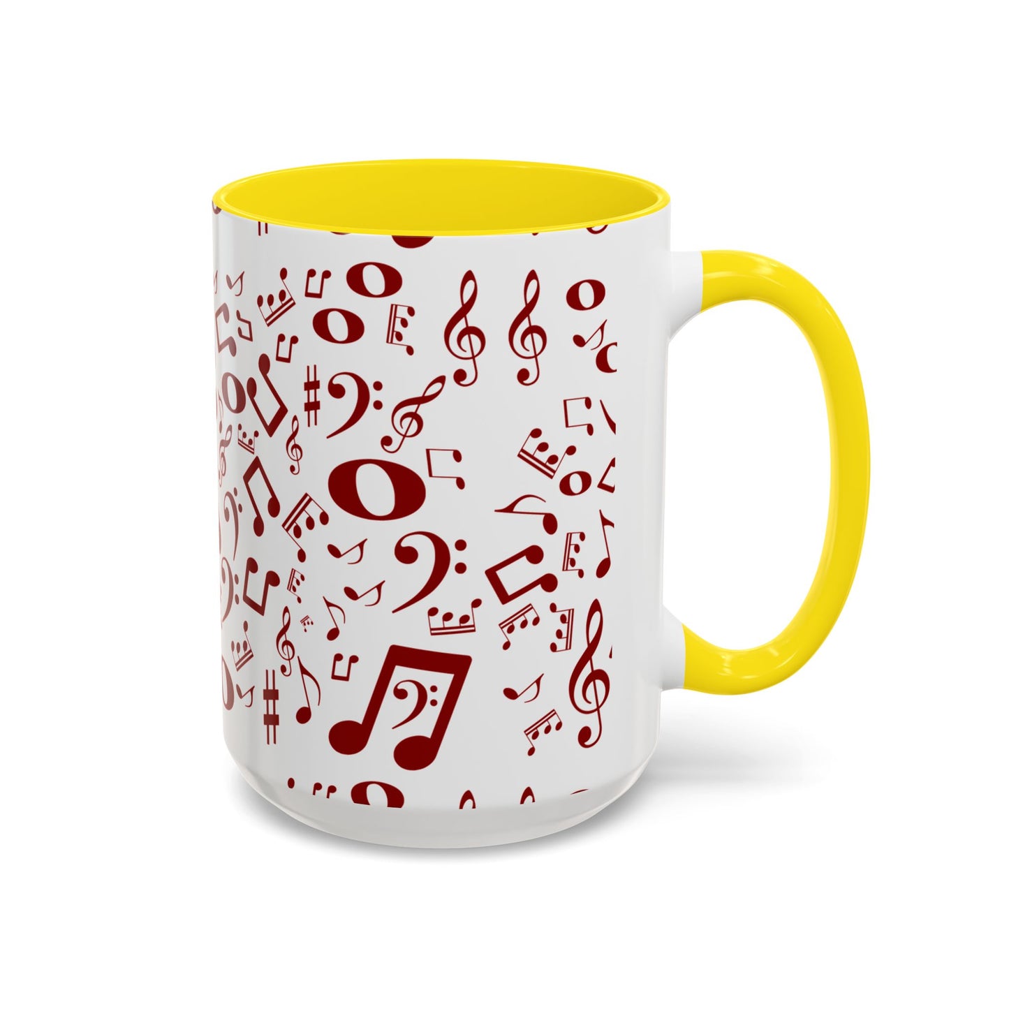Accent Coffee Mug (11, 15oz) - Musical Notes