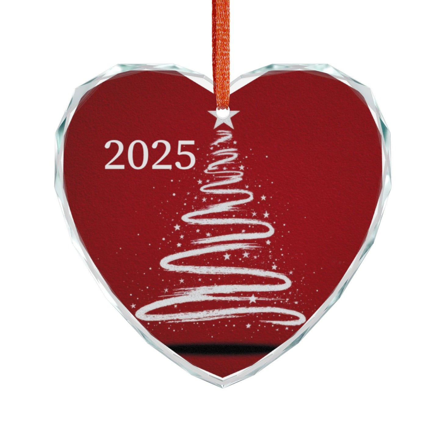 2025 Heart Crystal Ornament – Red Holiday Glass Tree Keepsake