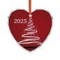 2025 Heart Crystal Ornament – Red Holiday Glass Tree Keepsake