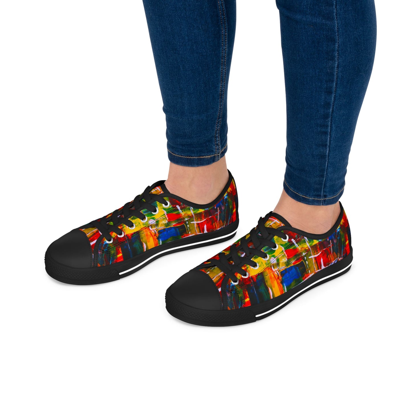 Abstract Color Splash Low Top Sneakers