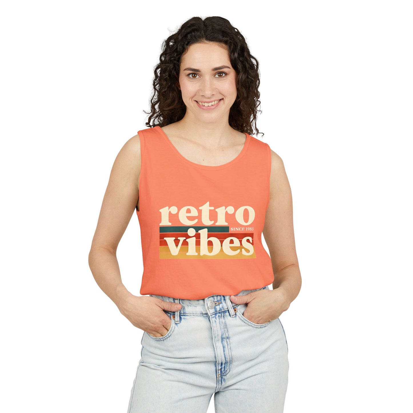 Retro Vibes Tank Top - Unisex Summer Apparel, Casual Wear, Beach Attire, Vintage Style, Gift for Friends