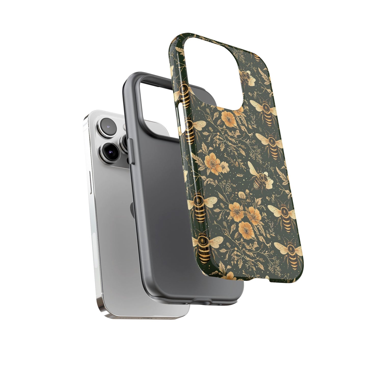 Nature-Inspired Phone Case, Tough Cases for Nature Lovers, Floral Bee Design, Eco-Friendly Gift, Summer Vibes, Trendy Phone Accessory,