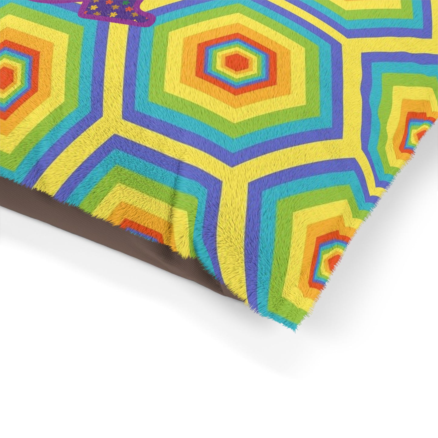 Vibrant Honeycomb Pet Bed - Colorful Dog Cat Bedding, Cozy Pet Lounge, Fun Pet Gift, Rainbow Dog Bed, Customizable Pet Accessories