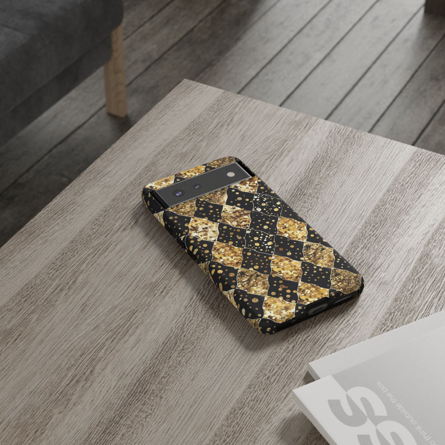 Elegant Gold & Black Phone Case for Tough Protection