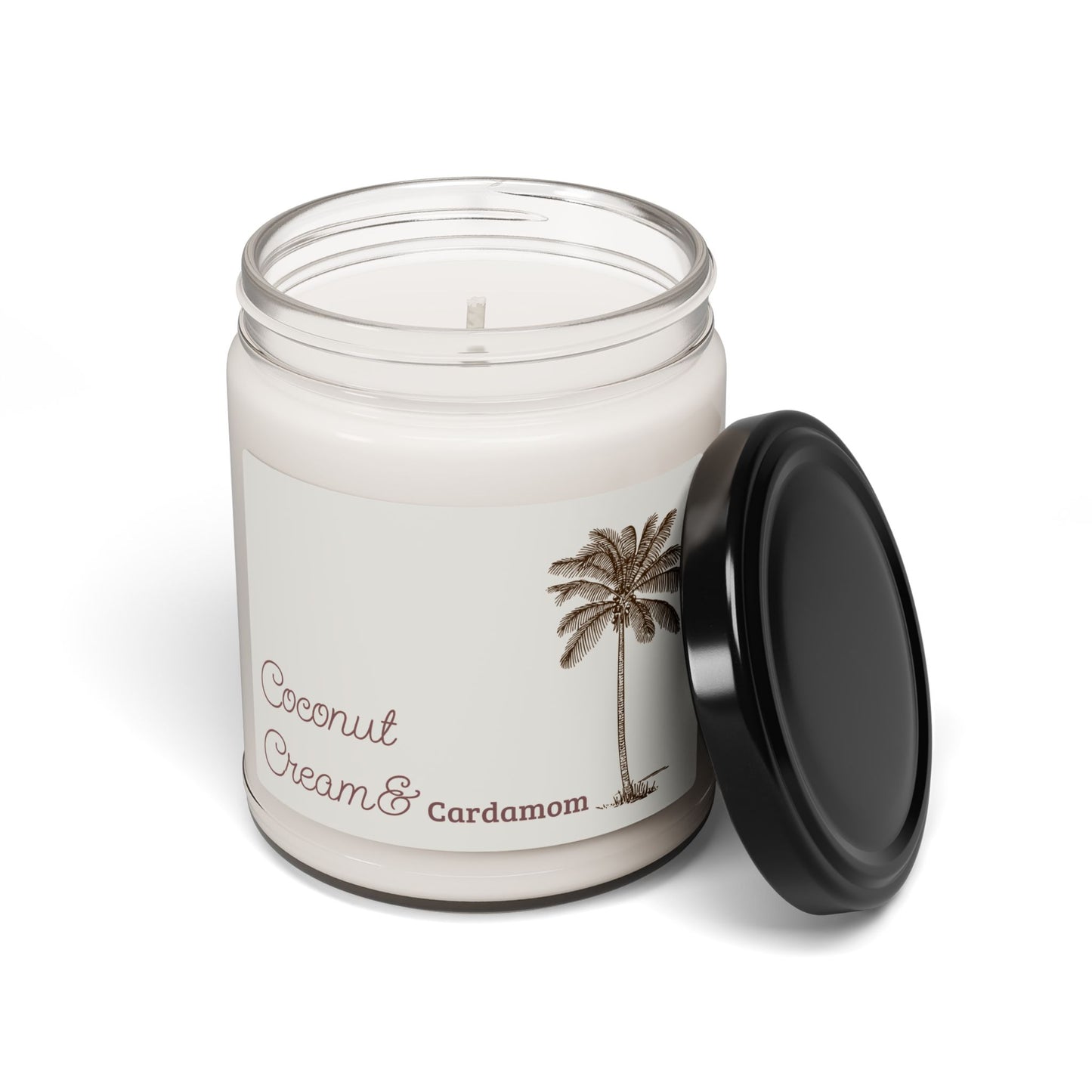 Coconut Cream & Cardamom Soy Candle — 9oz Scented Jar (Tropical, Cozy Home Fragrance)