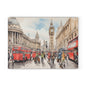 London-Themed Glass Cutting Board, Decorative Kitchen Gift, Unique Housewarming Present, London Souvenir, Culinary Art Decor