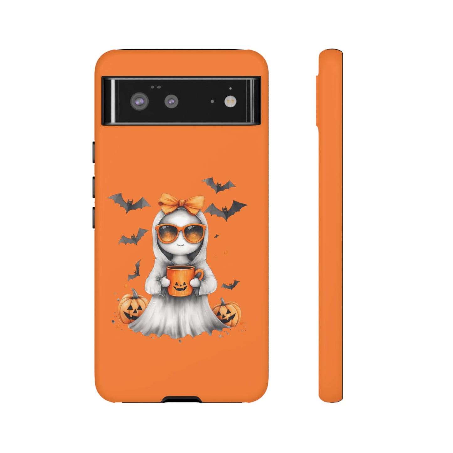 Halloween Ghost Phone Case, Cute Cat Ghost Case, Autumn Phone Cover, Spooky Season Gift, Trick or Treat Case