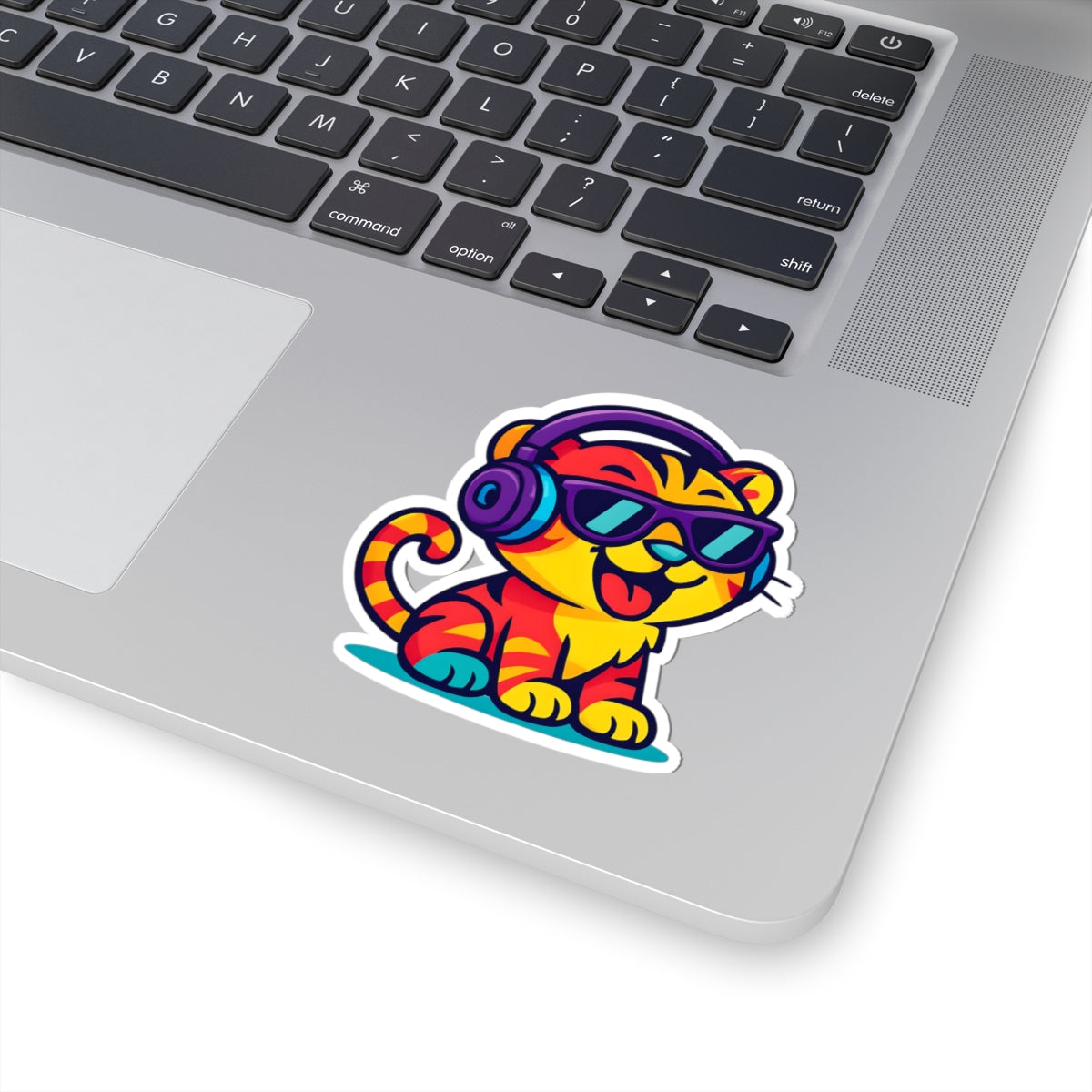 Colorful Tiger Kiss-Cut Stickers, Cute Cat Decals for Laptops, Water Bottles, Party Favors, Gifts for Kids