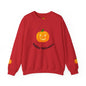 Halloween Pumpkin Sweatshirt, Cozy Fall Apparel, Unisex Crewneck for Halloween, Autumn Casual Wear, Fun Gift Idea