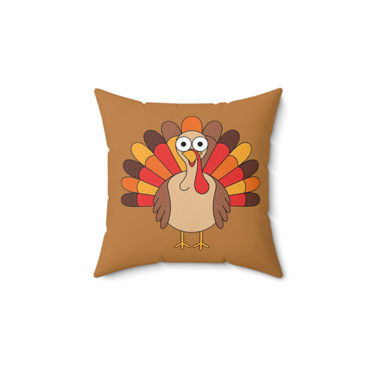 Thanksgiving Turkey Pillow, Cute Square Cushion, Fall Decor, Holiday Gift, Home Decoration, Cozy Thanksgiving