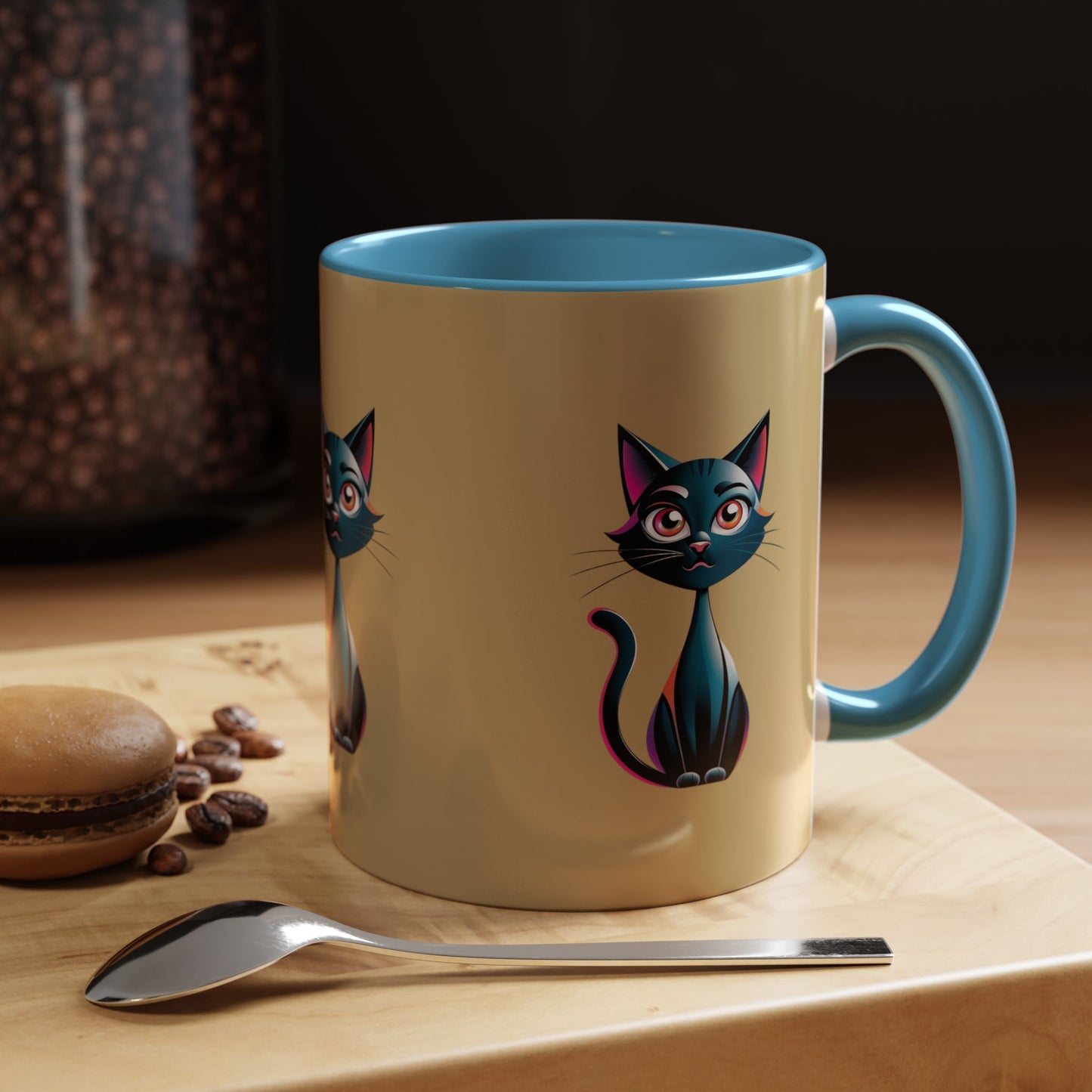 Cute Cat Accent Coffee Mug - Perfect for Cat Lovers, Gift for Birthdays, Home Decor, Animal Enthusiasts, Fun Kitchenware