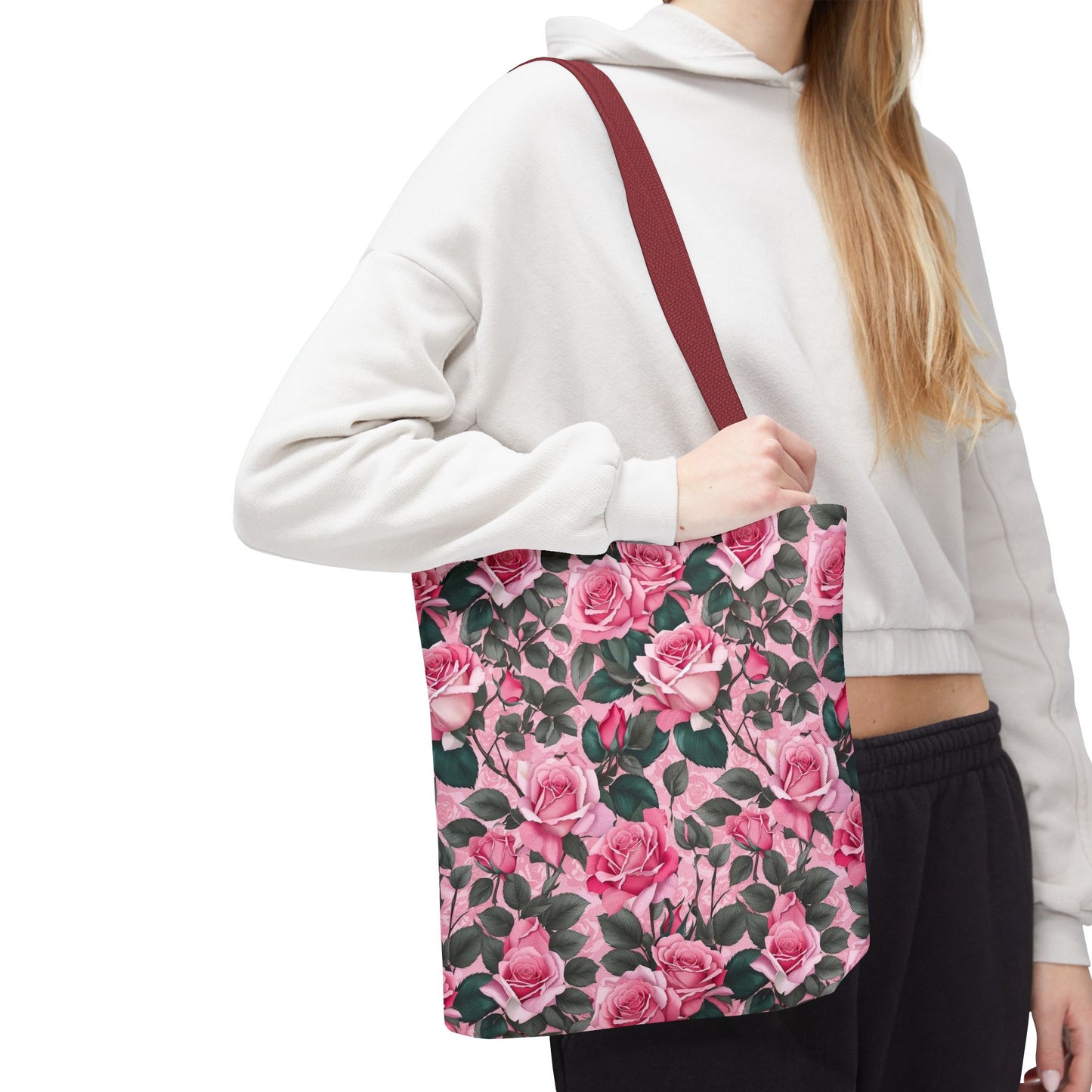 Pretty Pink Floral Tote Bag, Stylish Reusable Bag, Shopping Tote, Gift for Her, Eco-Friendly, Mother's Day Gift